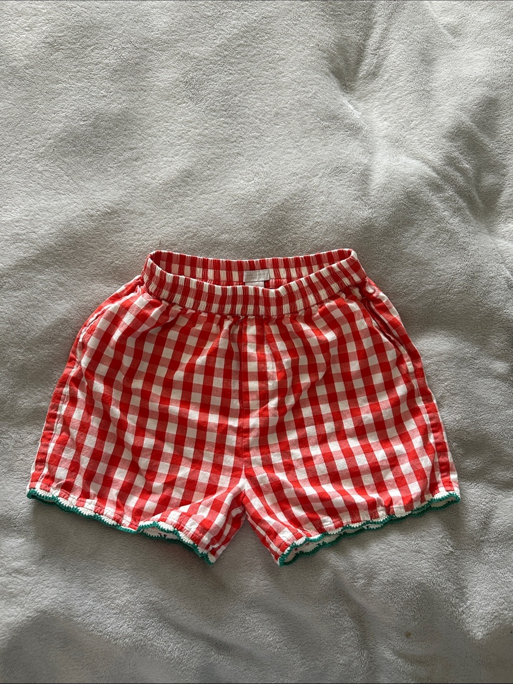 Red & White designer Kids Shorts with Strawberry Pocket